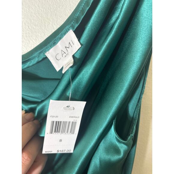 NWT Cami NYC Green One Shoulder Silk Body Suit Sz S - Picture 3 of 3